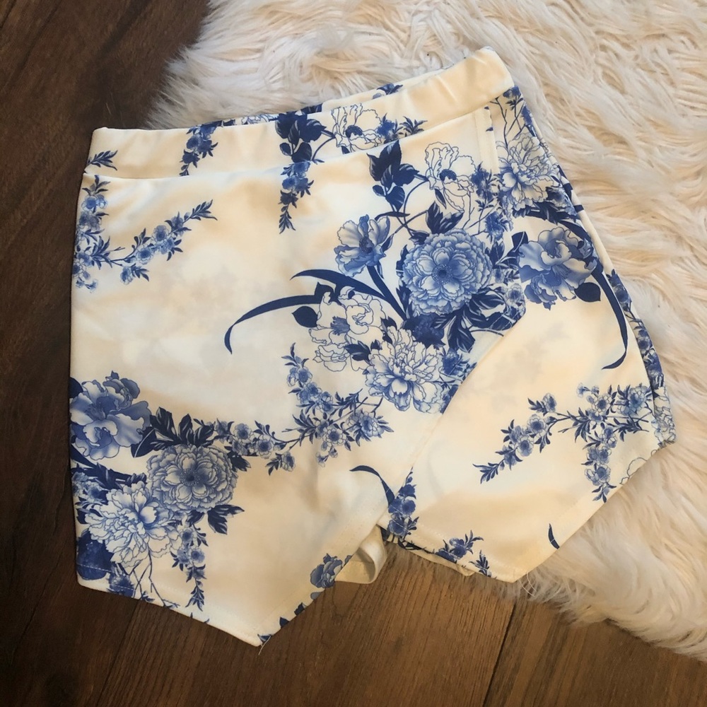 Blue and white skort
